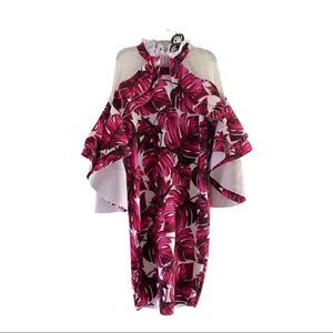 NWT Quum floral and lace detail scuba bodycon dress size 2X